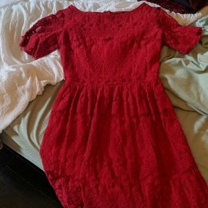 Red lace dress